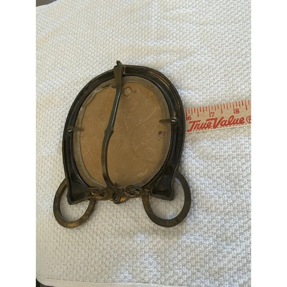 Vintage Brass Horseshoe Picture Frame #305 A Horse Lover Equestrian Western